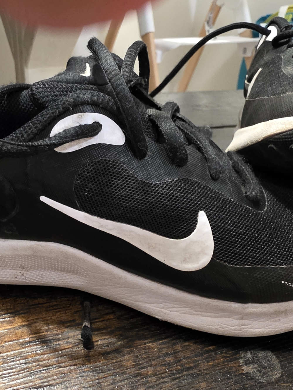 Nike Kids Black and White Swoosh Sneakers